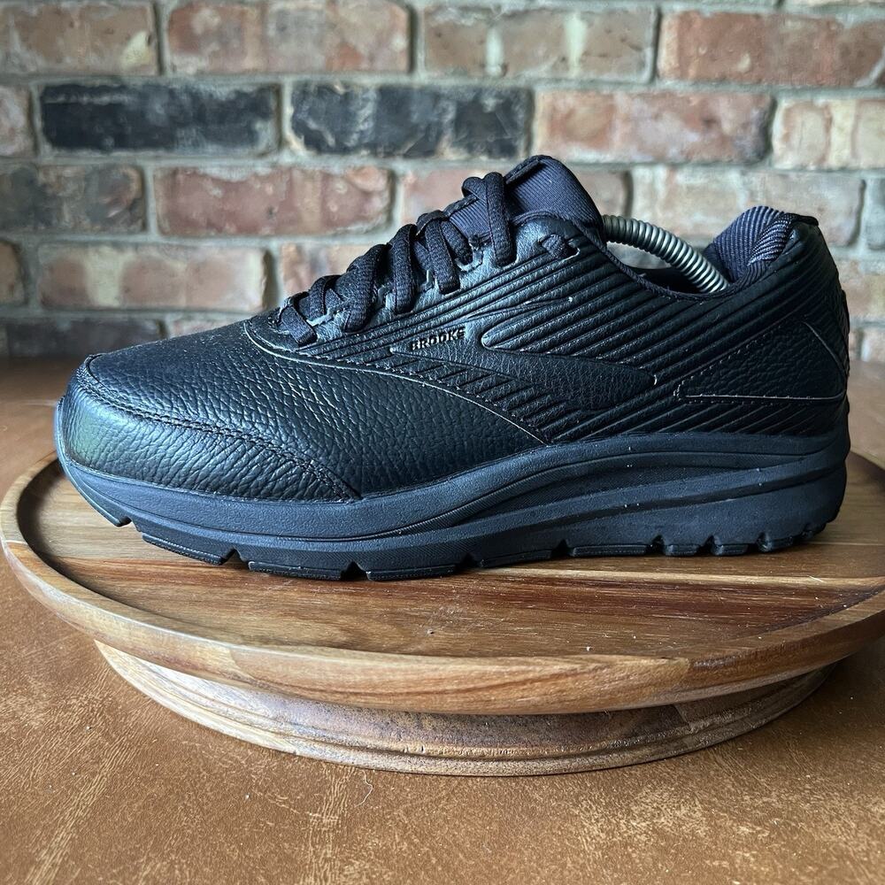 Brooks Addiction Walker Women’s 8.5 Wide Black Leather Walking Shoes Sneakers
